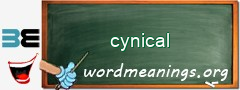 WordMeaning blackboard for cynical